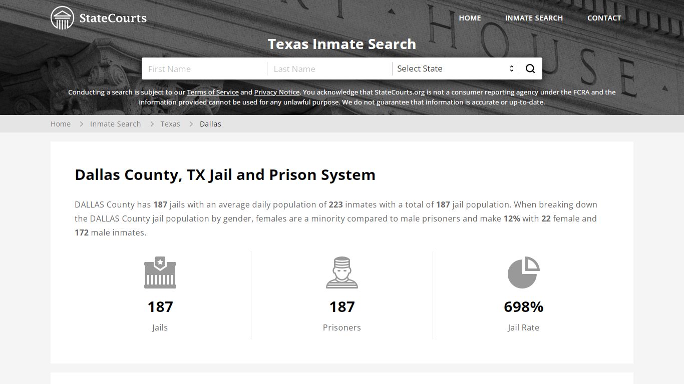 Dallas County, TX Inmate Search - StateCourts